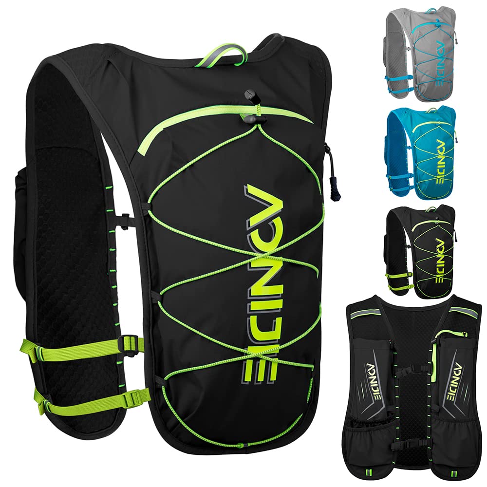 Tyuodna Running Hydration Vest, Lightweight Hydration Backpack Reflective Cycling Rucksack for Women and Men Cycling Running Climbing Hiking Vest Pack (Black), 42 x 36cm