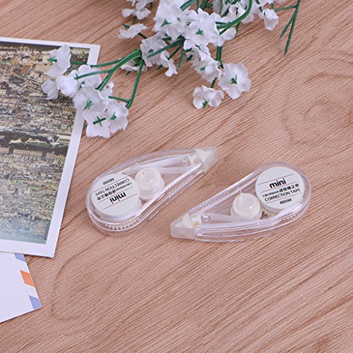 JUNESUN 2Pcs Cute Correction Tape Mini Roller White Out Eraser School Office Stationery