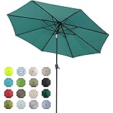 Tempera Patio Market Outdoor Table Umbrella with Auto Tilt and Crank, Large Sun Umbrella with Sturdy Pole & Fade Resistant Canopy, Easy to Set