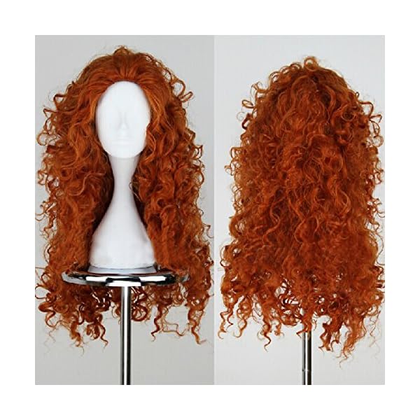 Angelaicos Women's Fluffy Wavy Party Halloween Costume Merida Wig Long Brown - Image 4