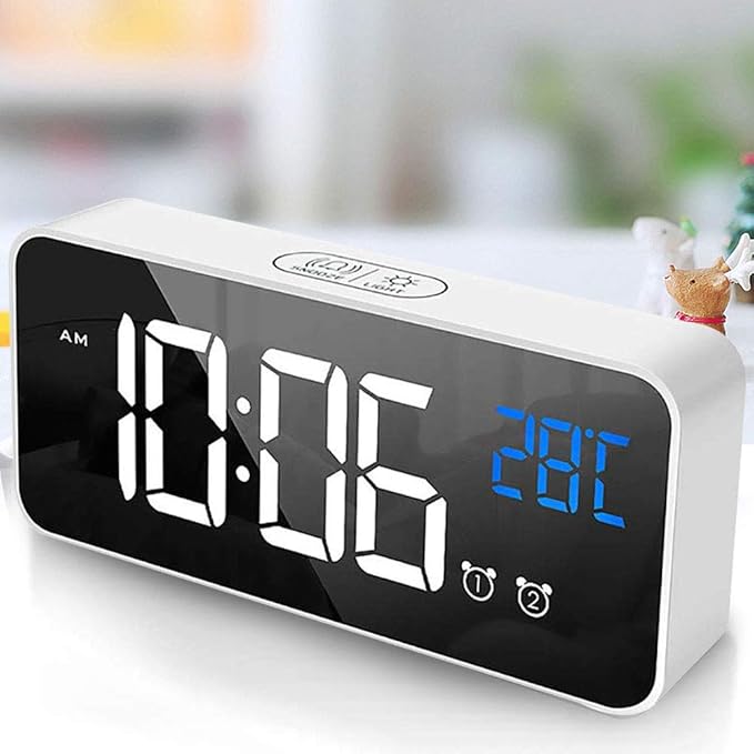 tronisky LED Digital Alarm Clock, Desk Clock, USB Rechargeable Travel