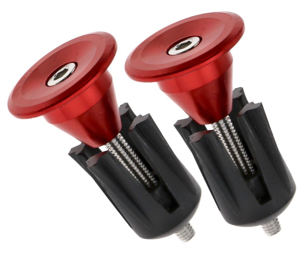 YINETTECH 2pcs Aluminum Bicycle Bike Handlebar End Plugs Bungs Caps End Plugs (Red)