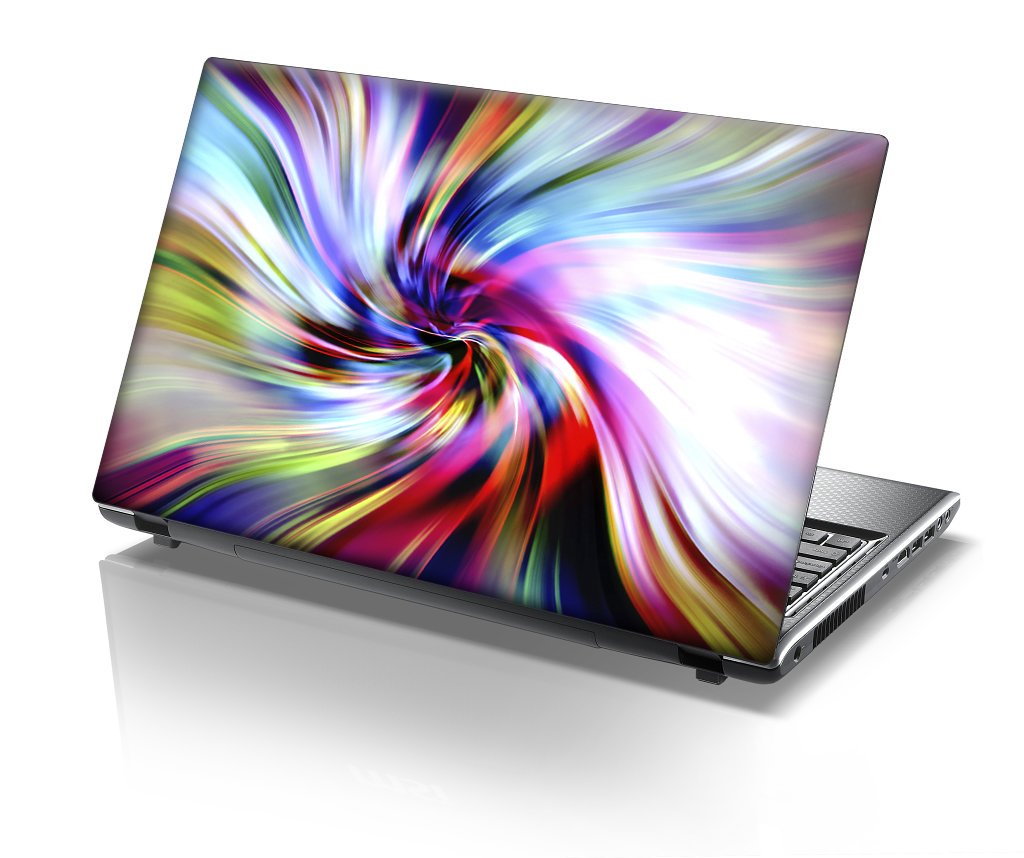 TaylorHe 15.6 inch 15 inch Laptop Skin Vinyl Decal with Colorful Patterns and Leather Effect Laminate MADE IN England Colourful Swirls