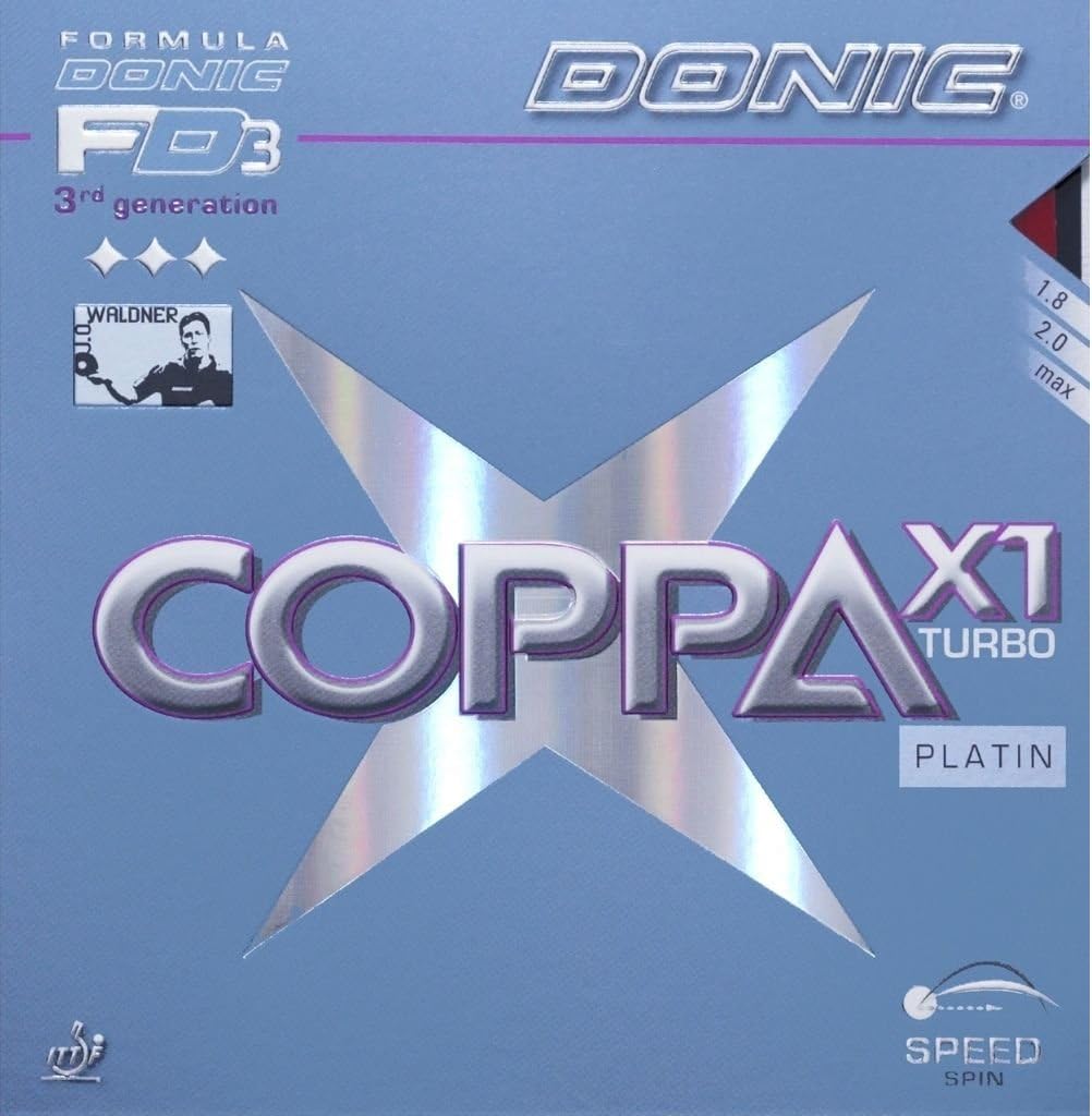 Donic Rubber Coppa X1 Turbo Platin, 2 mm, red and black