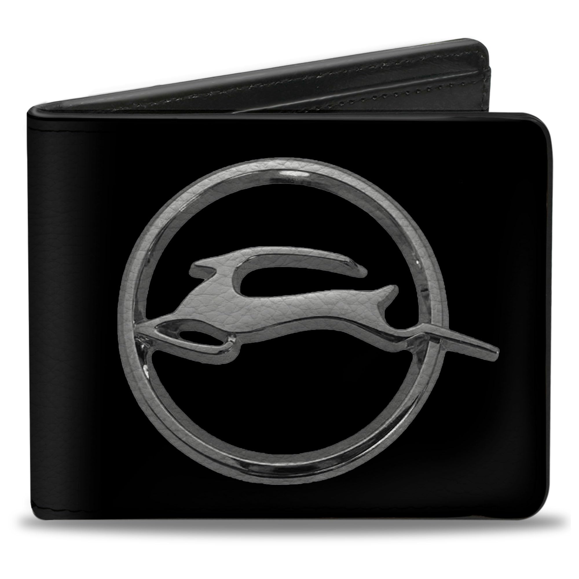Buckle-Down Men's Wallet Chevrolet Impala Deer Emblem Black/Silver Bi-Fold, Multi, One Size