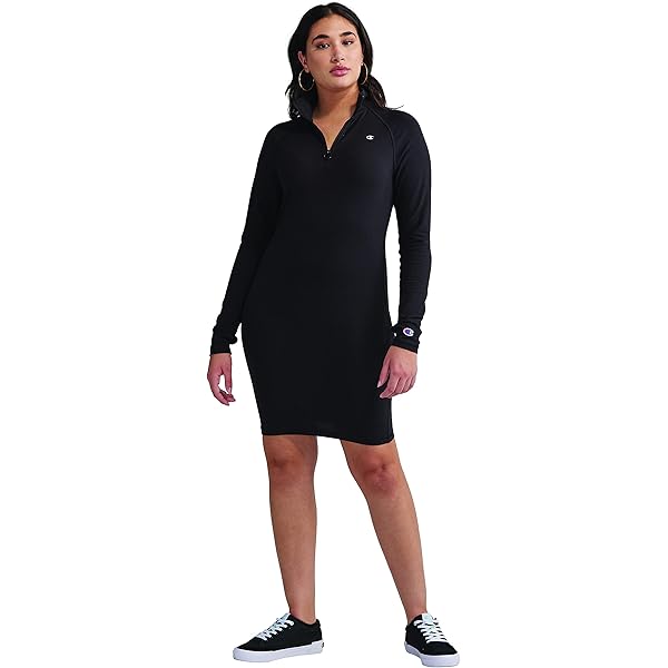 Amazon.com: ADIDAS Sportswear Women's Half-Zip Sweater Dress, Carbon, Small  : Clothing, Shoes & Jewelry