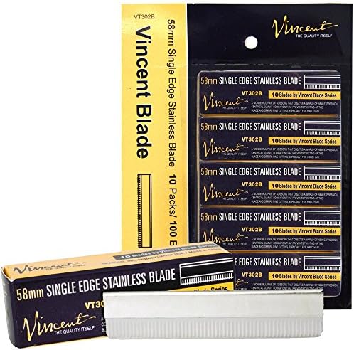 Vincent 58mm Single Edge Stainless Blades VT302B 1 Carton