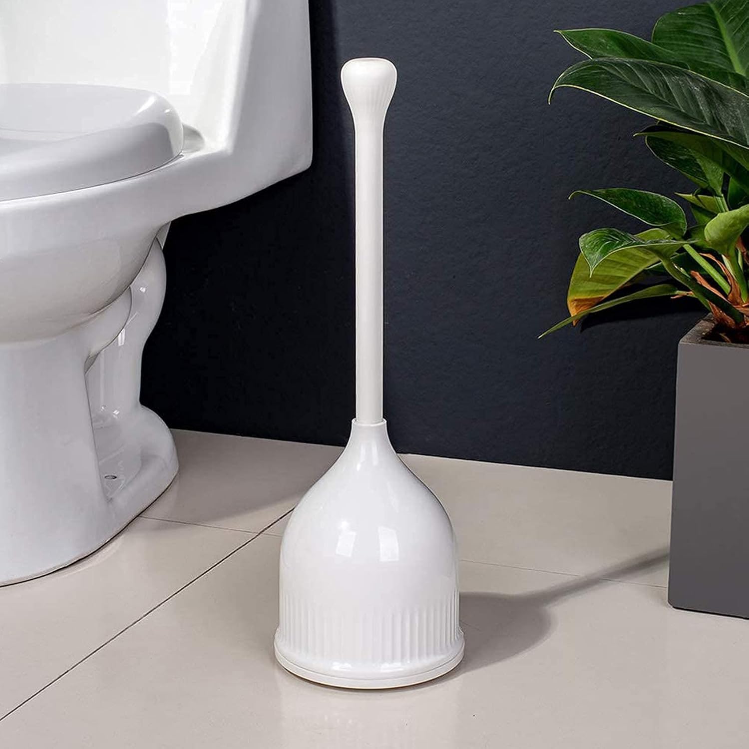 Toilet Plunger, Hideaway Toilet Plunger with Caddy , Plungers for Bathroom with Holder , Heavy Duty Toilet Plunger with Holder - White: Kitchen & Dining