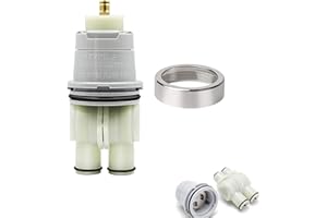 QLXAQLX RP46074 Shower Cartridge Replacement for 13/14 Series Single Handle Bathtub Shower Faucet Replacement Parts Monitor Shower Tub Cartridge with RP22734 Bonnet Nut