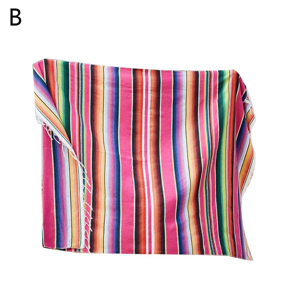 Amazon Com Fiemach Mexican Style Rainbow Tie Dye Blanket Tassel
