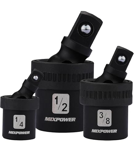 Lot De 3 Joints Universels (1/4" 3/8" 1/2") - Pivotants 360° - Acier Chrome-Molybdène - Pour Clés, Perceuses
