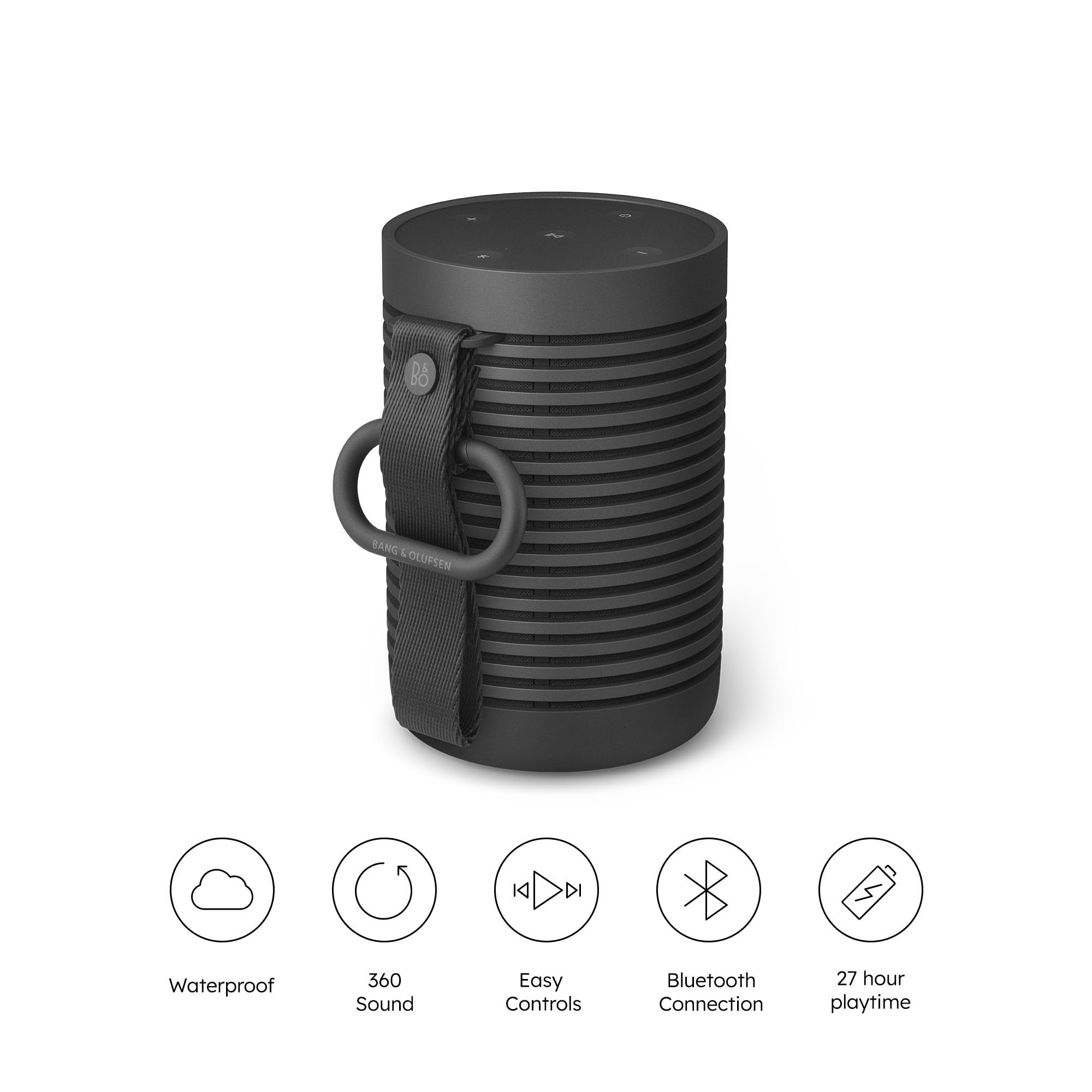 Bang & Olufsen Beosound Explore - Wireless Portable Outdoor Bluetooth speaker, IP 67 Dustproof and Waterproof, Anthracite