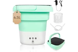 HULKNPEW Portable Washing Machine,6.5L Folding Washing Machine,Mini Washer,Small Cloth Washer with 3 Modes Timing Cleaning,Widely Use for Socks,Underwear,Towels or Small Clothes-Green