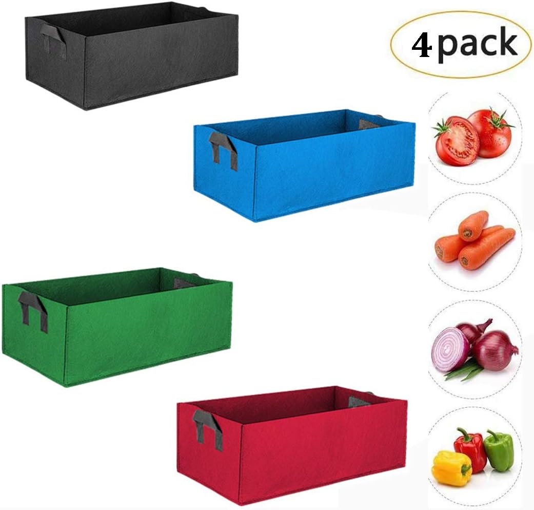 10 Gallon Grow Bags, Premium Thichkened Non-Woven Fabric Containers, Planter Bags for Potato Carrot Onion Taro Radish Peanut,2 Pack (4 Pack)