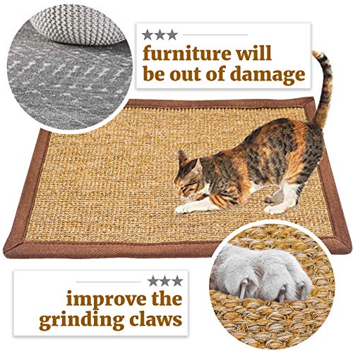 Cat Scratching Mat 100 Natural Sisal Scratcher Horizontal Scratching