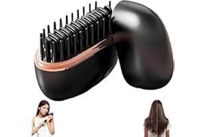 Yaslayp Glambrushs Mini Hair Straightener,Rechargeable Wireless Portable Hair Straightener Brush,3-Speed Temperature Control,Mini Hair Straightener for Women,Idea for Home Travel (Black)