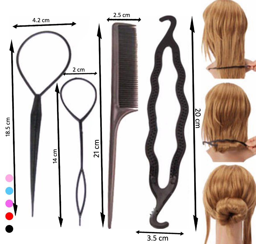 Fok Hair Accessories For Briads Black Set Of 4 Amazon In