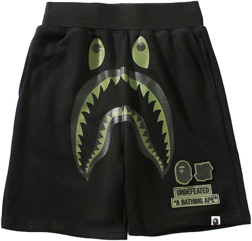 Athletic Pants Shark Pattern Camouflage Stitching Shorts Men Ape Bape Drawstring Sports Shorts