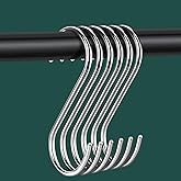 AMZFULY 20Pcs S Hooks for Hanging,3.5 inch S Shaped Hooks for Kitchenware Pots Work Shop Utensils Clothes Bags Bathroom Towels Garden Plants