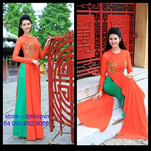 Ao Dai - Traditional Viet Nam Vietnamese Long Dress Collections With Pants - Silk Thai Tuan - Custom- All Sizes