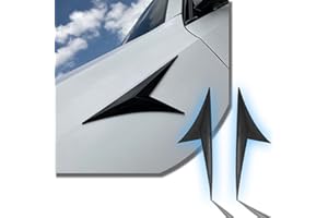 Miytsya 2 PCS Car Fender Side Vents, Personalized Fender Decorative Stickers, ABS Air Flow Intake Hole Grille Spoiler Auto Exterior Accessories Universal (Black)