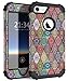 Hocase iPhone 8 Case iPhone 7 Case, Shockproof Protection Heavy Duty Hard Plastic+Silicone Rubber Bumper Full Body Protective Case for iPhone 8, iPhone 7 (4.7-Inch Display) - Mandala Flowers/Black