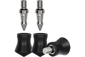 Koolehaoda Universal Anti-Slip 3/8" Rubber Feet Spike Built-in Stainless Steel Spike Replacement Spike Feet for Uneven Ground