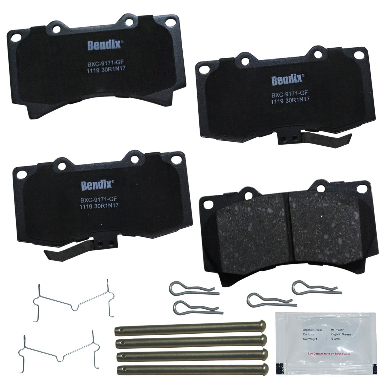Bendix Priority1 CFC1119 Ceramic Front Brake Pads for Hummer H3 2010-2006, H3T 2010-2009 Image
