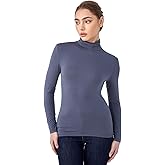 Mcilia Women's Ultrathin Turtleneck Thermal Baselayer Top Mock Neck Long Sleeve Shirt