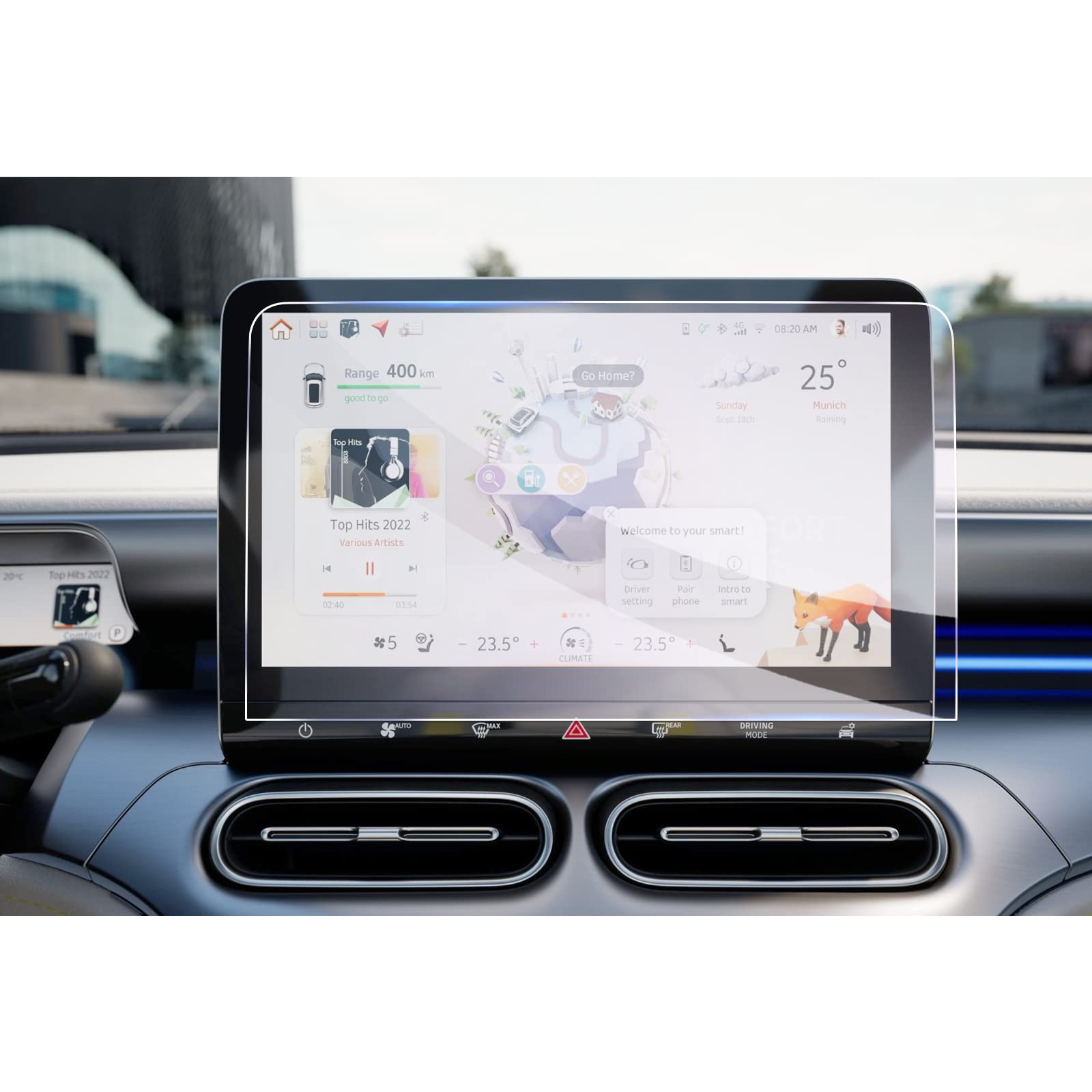 GAFAT Compatible with Smart #1#3 EV Electric 2023-2025 2026 12.8" Navigation Screen Protector, 12.8" Smart 1 Infotainment System Smart #3 Touchsreen Glass Screen Protector, 9H Anti-Scratch