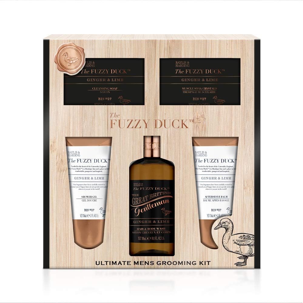 Baylis & Harding Fuzzy Duck Ginger Lime Men's Grooming Gift Set Kit 300ml Wash