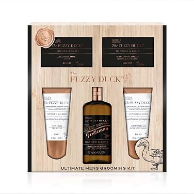 Baylis & Harding Fuzzy Duck Ginger Lime Men's Grooming Gift Set Kit 300ml Wash