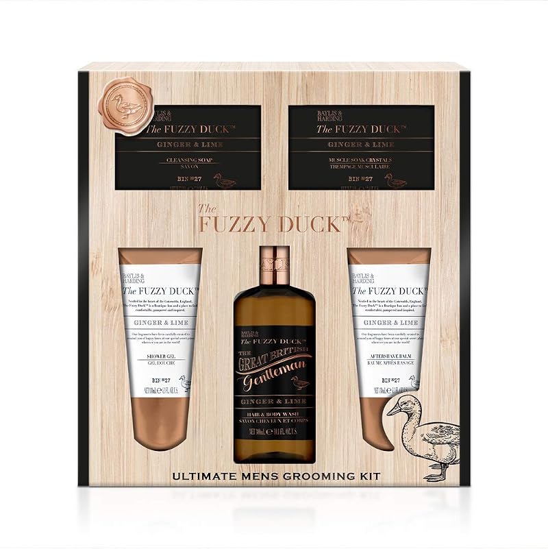 Baylis & Harding Fuzzy Duck Ginger Lime Men's Grooming Gift Set Kit 300ml Wash
