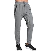 STICKON Mens Casual Joggers Sweatpants Athletic Track Pants with Zipper Pockets