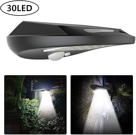 Solarlampen Fur Aussen Solar Wandleuchte 30 Leds Lampe Mit Bewegungsmelder Aussen Batterie Solar Wasserdicht Solarlampe Sensor Led Licht Mit Batterie Solarleuchten 1 Stuck Amazon De Beleuchtung