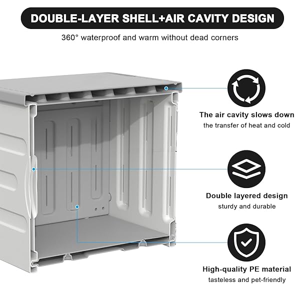 DAHIVS HEATED CAT HOUSE FOR OUTSIDE, HIGH INSULATED HEATED OUTDOOR CAT SHELTER 100% WEATHERPROOF WITH ESCAPE DOOR, ELEVATED OUTDOOR CAT HOUSE WITH HEATER FOR FERAL STRAY BARN CAT KITTY 17.7″X17″X17.5″