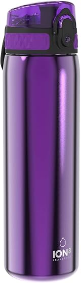 Ion8 600ml Lightweight Stainless Steel Water Bottle Purple Non-Insulated view 4