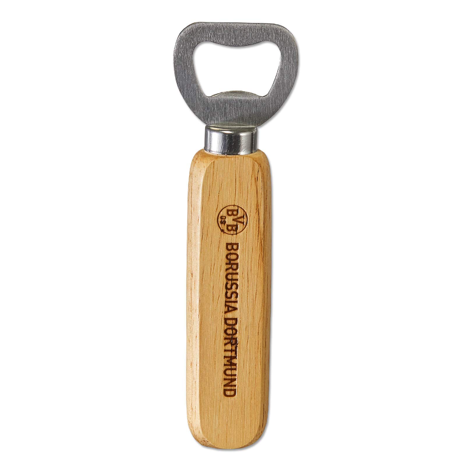 Borussia Dortmund, Bottle opener with wooden handle, black-yellow,