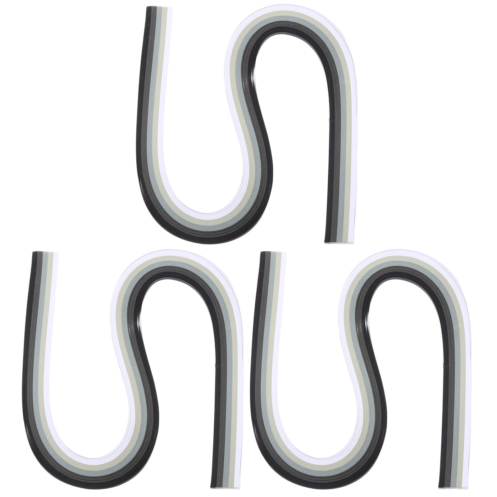 PATIKIL 540 x 3mm Rainbow Quilling Strips Paper,360 Pcs Origami Paper Quilling Strip for Art DIY Hand Craft Christmas, Gradient Black White