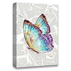 signwin Canvas Wall Art Butterfly On The Newspaper...