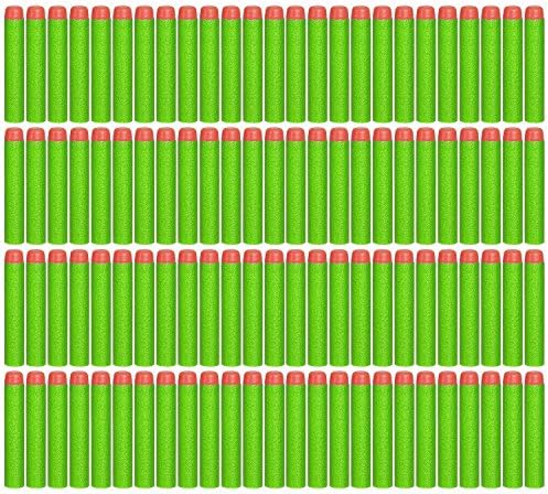 Fivestar 100 Pcs 7.2cm, 2.84 Inch Soft Nerf Compatible Bullets for Nerf N-strike Elite Series Blasters and other Kid Toy Guns Fire Blaster (Green)