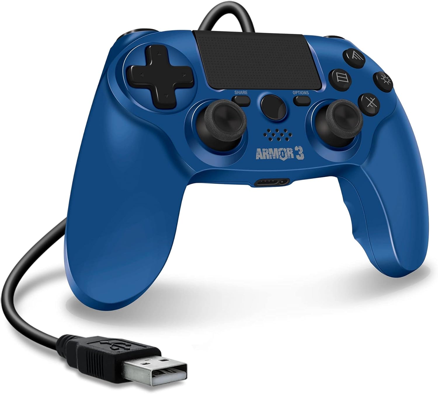 Amazon Armor3 有線ゲームコントローラ Ps4 Pc Mac 対応 カラー Blue Usb接続 コントローラー ハンドル ジョイスティック