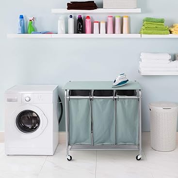 HollyHOME - Organizador de Ropa Sucia con Tabla de Planchar Plegable