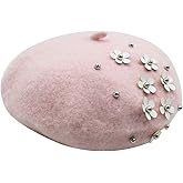 AIBEARTY Kids Girls French Pearl Beret Hat Winter Warm Artist Beanie Cap