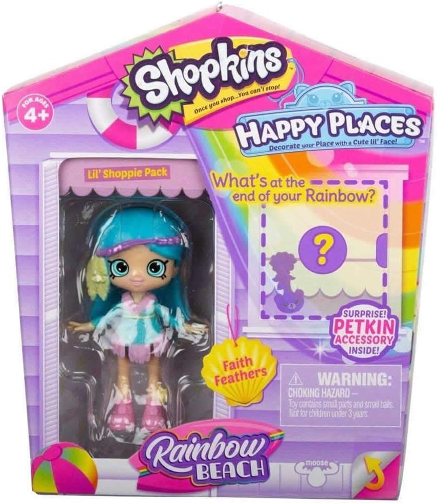 Shopkins Happy Places Rainbow Beach Lil Shoppie Pack Faith Feathers