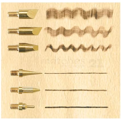 matches21 Brandmalerei Linienbrenner & Schreibspitzen Aufsätze 6er Set Verschiedene Spitzen für matches21 Brandmalkolben