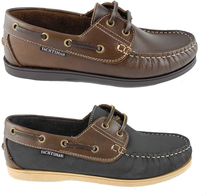 Mens Seafarer Yachtsman Leather Deck Boat Shoes Loafers BROWN SIZE 7