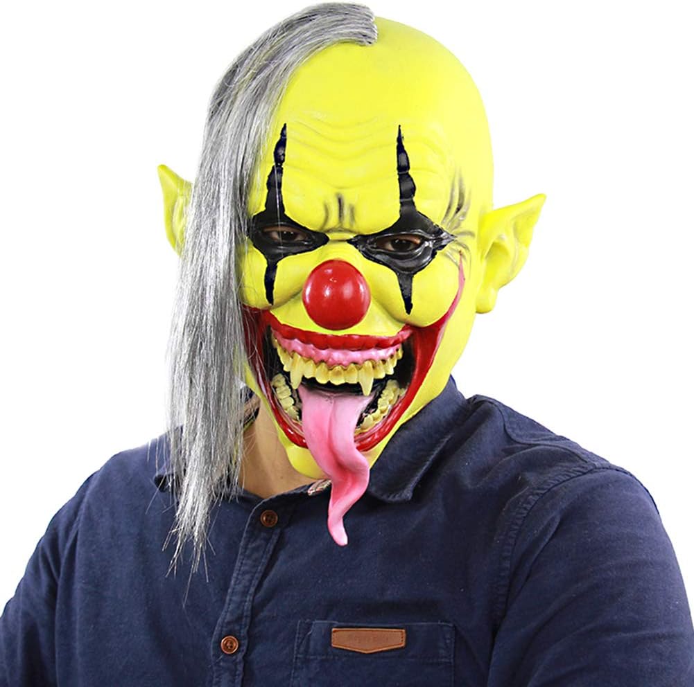 Joker Adult Horror Green Face Demon Devil Mask - Latex Halloween Clown Costume Party Props Fancy Dress Head Mask Accessories - Image 3