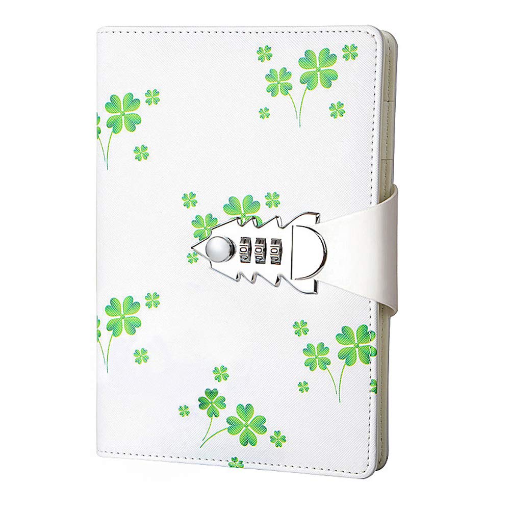 NectaRoy Lockable Diary Journal, PU Leather Cover Notebook Planner, Travel Journal with Lock, Password Writing Notepad with Pen Holder, Size 215x150mm