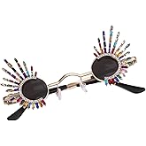 IYANCHENG Funky Funny Hawaiian Style Rhinestone Small Sunglasses,Novelty Mixed-Color or Champagne Gold Glasses